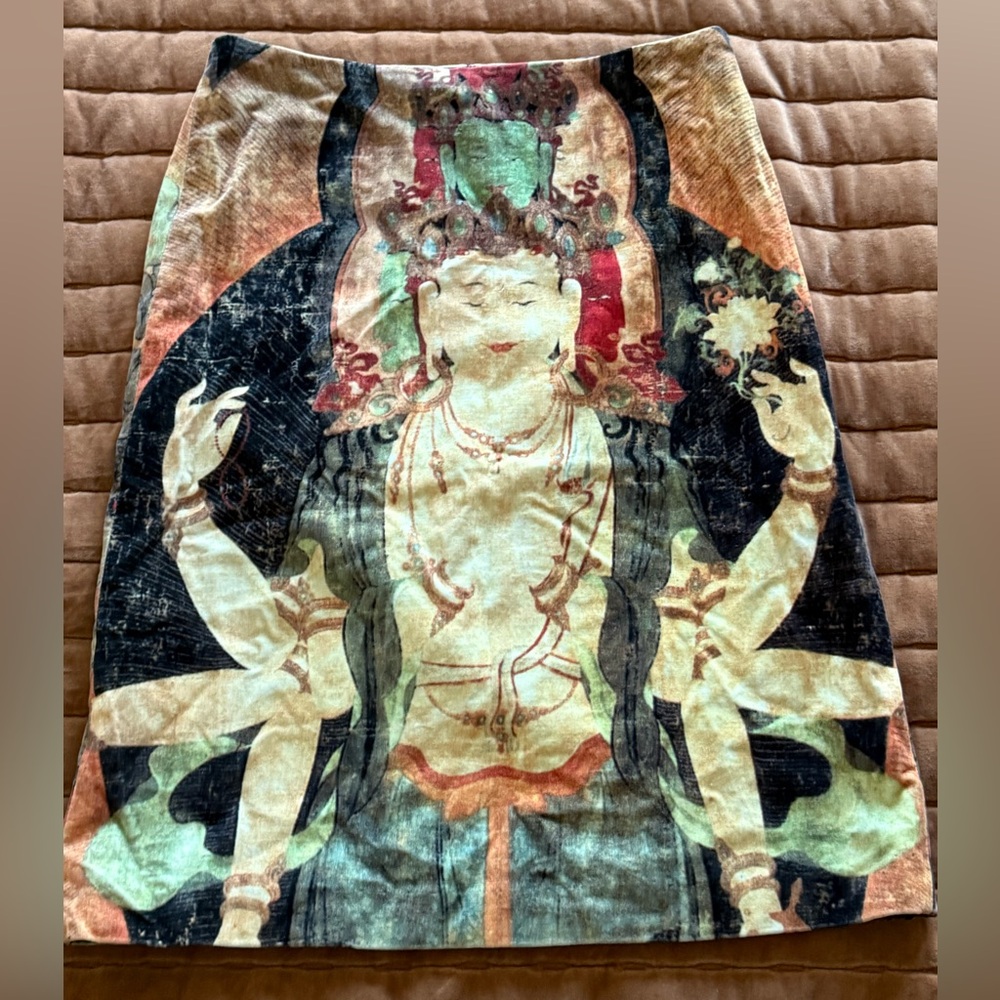 Vivienne Tam Multicolor Artistic Pencil Skirt